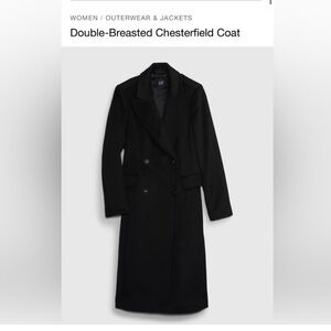 GAP Double-Breasted Chesterfield Coat Women's Size M Black 810828